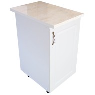 Corp inferior cu 1 usa Zebra, Alb/MDF Alb mat, cu blat Travertin, 40 x 85 x 60 cm Corp inferior cu 1 usa Zebra, Alb/MDF Alb mat, cu blat Travertin, 40 x 85 x 60 cm